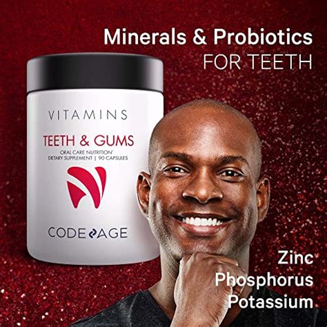 Codeage Teeth & Gums Vitamins + Oral Probiotics Supplement for Mouth ...