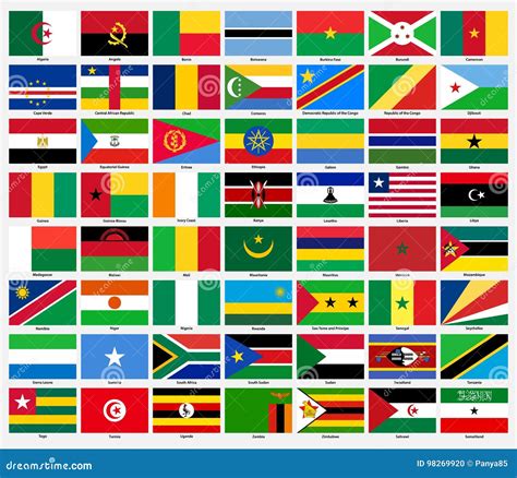 Set of Flags of All African Countries. Stock Vector - Illustration of ...