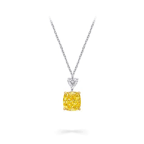 Cushion Cut Yellow & White Diamond Pendant | Classic Graff | Graff | Yellow diamond jewelry ...