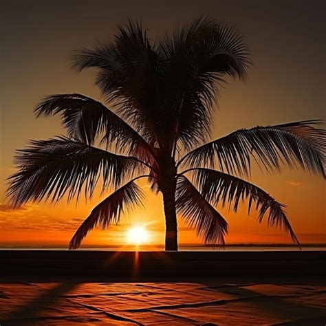 Premium AI Image | Photo of Palm Tree as Silhouette Sunset Shadow Cast on Wall Elongi Ap Art ...