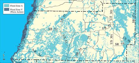 Withlacoochee River Watershed Distribution of FEMA 100-Year Flood Zones- Pasco County, May 9, 2001