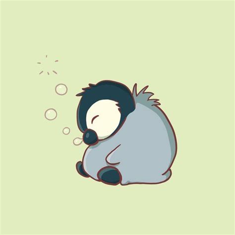 Sleepy baby penguin Art Print by StrijkDesign - X-Small | Art prints ...