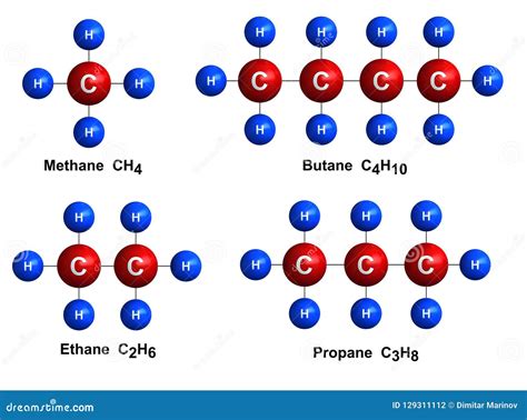 Propane Ethane Methane Vector Illustration | CartoonDealer.com #90201786