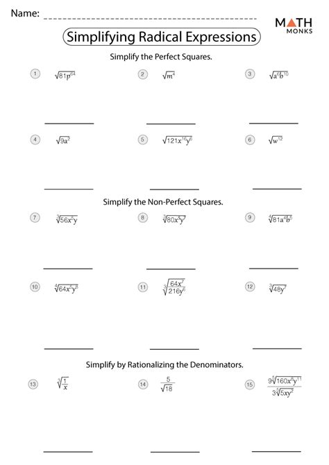 Simplifying Radicals Worksheet With Answers – Englishworksheet.my.id