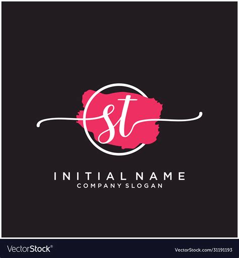 Sts initial handwriting logo design with brush Vector Image