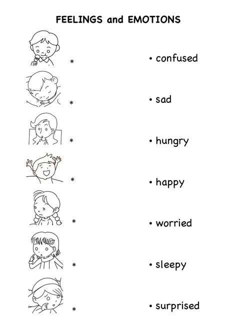 Feelings Worksheets For Kindergarten