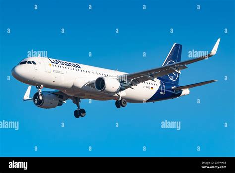 Munich, Germany - February 17, 2019: Lufthansa Airbus A320 Neo airplane ...