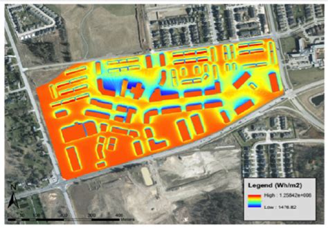 Example of an annual solar insolation map generated from the... | Download Scientific Diagram