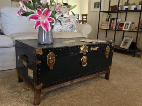 DIY Coffee Table from Antique Steamer Trunk – Finishing Touches ...