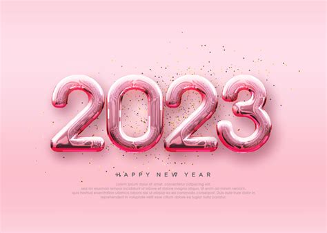 Happy new year 2023, soft and beautiful pink paper cut. 14434149 Vector ...