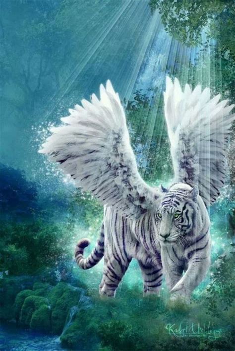 White Tiger With Wings | Tiger spirit animal, Tiger pictures, Mystical animals