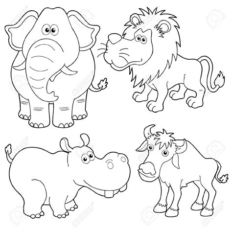 Line Drawing Of Wild Animals - Image to u