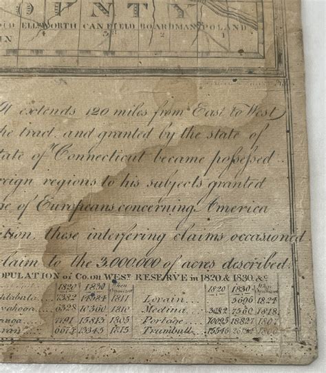 Rare Antique 1833 Map Of The Western Reserve Including The Firelands In Ohio | eBay