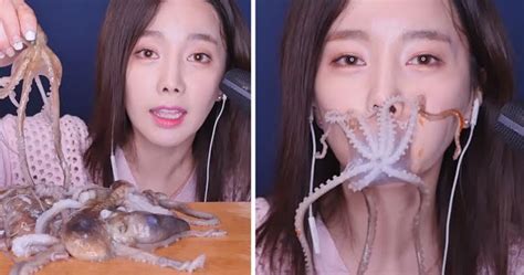 This Korean Youtuber Challenged Herself To Eat A Whole Live Octopus - Koreaboo