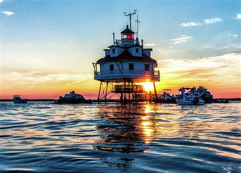 Thomas Point Lighthouse at Sunset Photograph by Carol Ward