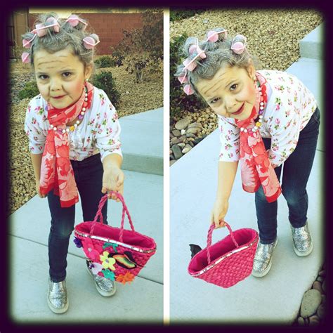 Dressed up as a 100 year-old for her 100th day of school in ...