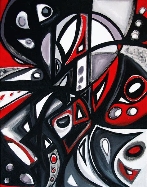 Black And White And Red Painting