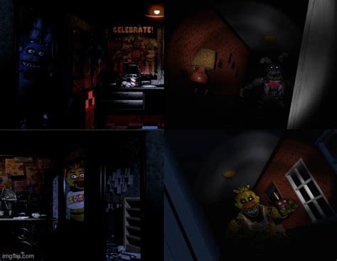 I'm pretty sure people know about this, but in FNaF 4 Nightmare Bonnie and Chica come down the ...