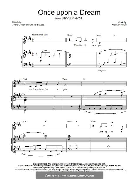 Once Upon a Dream by F. Wildhorn - sheet music on MusicaNeo