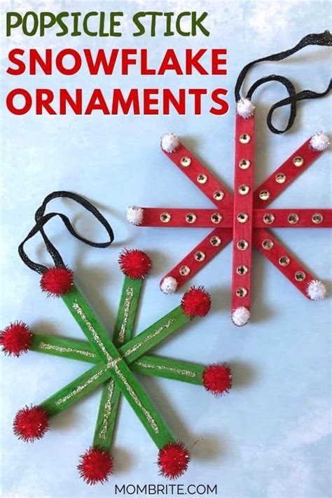 DIY Popsicle Stick Snowflake Ornaments | Popsicle stick christmas ...