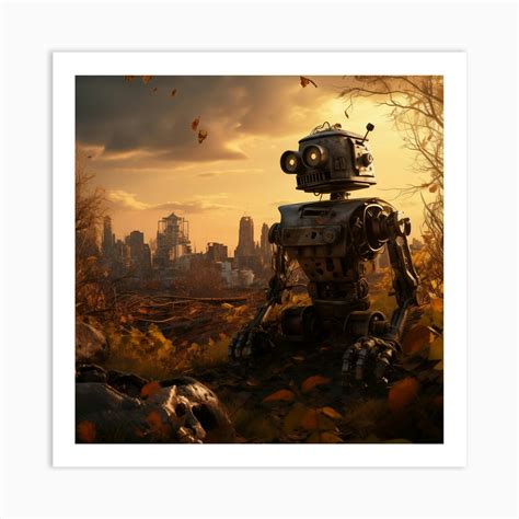 Robot In A Post apocalyptic world 1 Art Print by Marcus Laursen - Fy