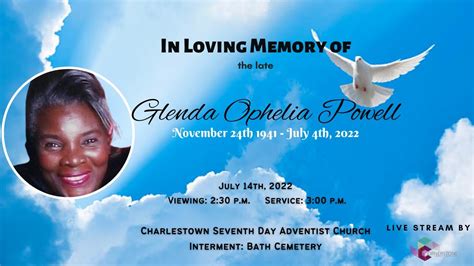 In Loving Memory of the late Glenda Ophelia Powell - YouTube