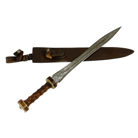 Gladius Sword- High Carbon Damascus Steel - 24"- Gladiator/ Hispaniensis Sword - Battling Blades