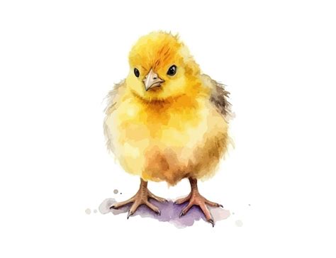 Premium Vector | Yellow watercolor chicken cute little chicks vector illustration design