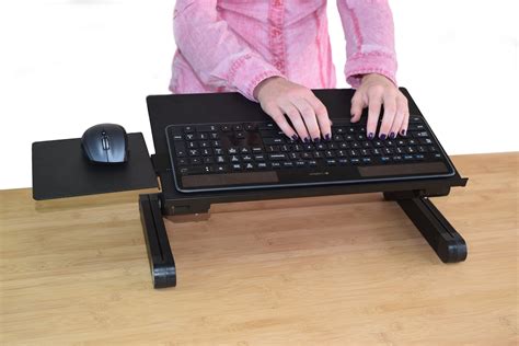 WorkEZ Keyboard and Mouse Tray ergonomic on-desk riser stand adjustable height angle negative ...