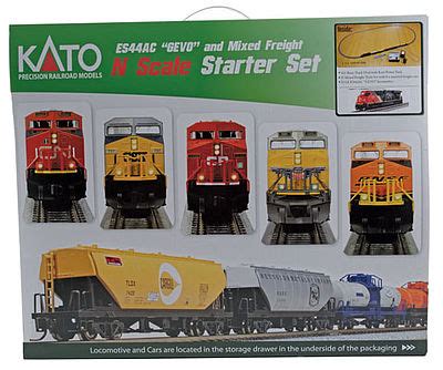 GE ES44AC GEVO and Mixed Freight Starter Set N Scale Model Train Set #1060020 by Kato (1060020)