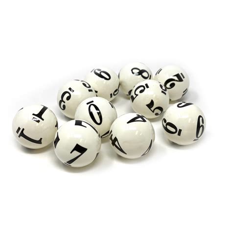 Raffle Balls: White Raffle Balls (Lottery Balls) numbered 0-9 in black ...