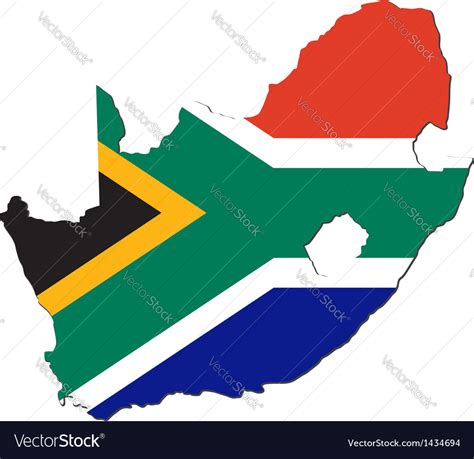 Map south africa with national flag Royalty Free Vector