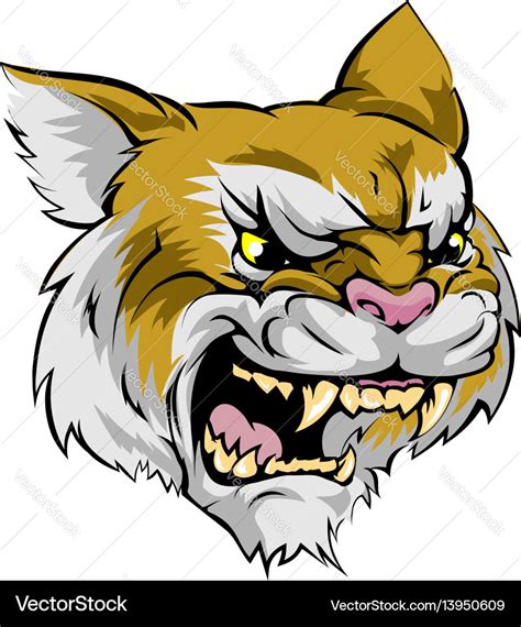 Wildcat mascot character Royalty Free Vector Image