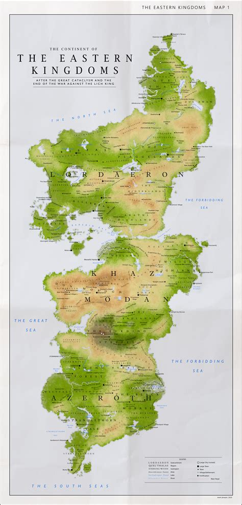 Detailed Map of the Eastern Kingdoms by Kuusinen | Mapa de world of warcraft, Mapa de mundo de ...