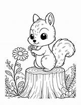 Free Squirrel Coloring Pages For Kids sketch template