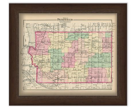 Town of PENFIELD, New York 1872 Map