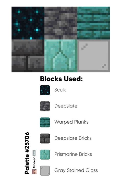 Minecraft block pallete | Minecraft blocks, Minecraft blueprints, Minecraft