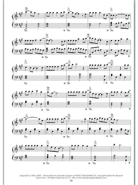 Piano Sheet Music — Halo - Beyonce (Piano Sheet)