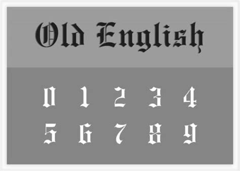 Old English Number Stencil | Stencil Numbers | Stencils Online