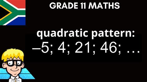 Quadratic Number Patterns grade 11 - YouTube