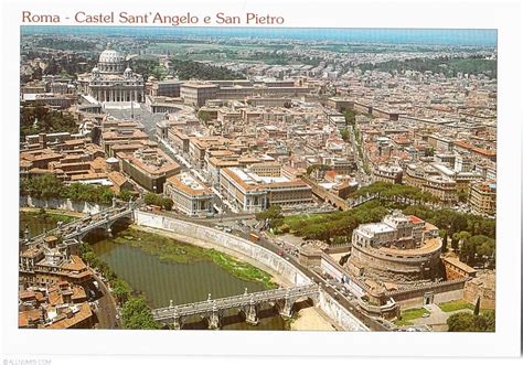 Rome - Castle of the Holy Angel and St. Peter's Basilica-aerial view ...