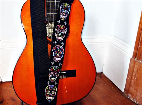 Mexican Guitar Strap Embroidered Day of the Dead Dia De - Etsy