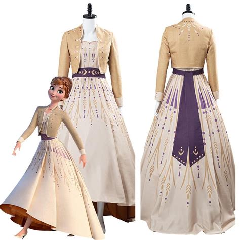 Frozen 2 Anna Princess Picnic Gown Dress Cosplay Costume | Stylish dresses for girls, Anna dress ...