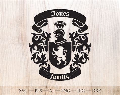 Jones Family Crest. Coat of Arms Svg. Heraldic Shield With - Etsy