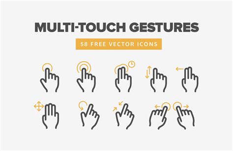 Multi-Touch Gesture Icons | Medialoot