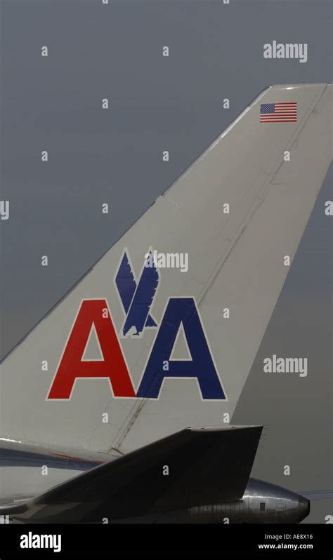 American Airlines tail logo AA US international airline Stock Photo - Alamy