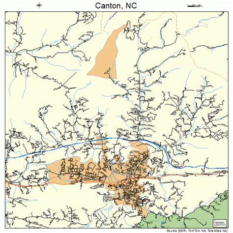 Canton North Carolina Street Map 3710240