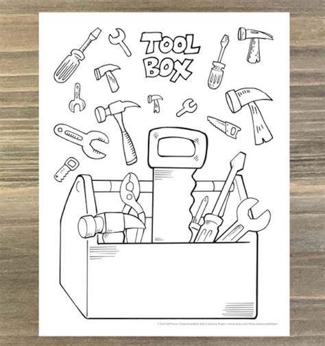 Big Construction Tool Box Coloring Page Downloadable PDF File - Etsy