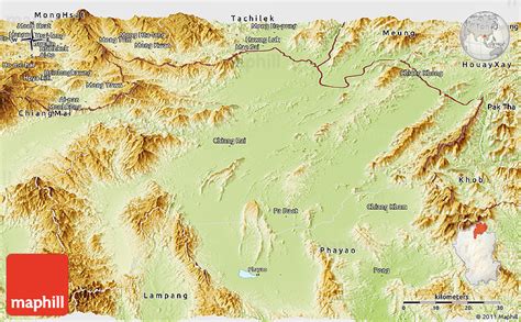 Physical Panoramic Map of Chiang Rai