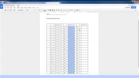 Creating a Multiple Choice Test Sheet in Google Docs for Remark Office OMR - YouTube